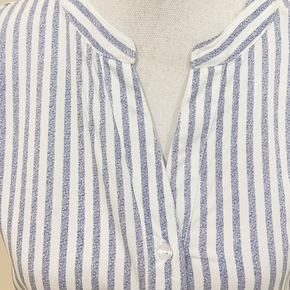 NWT Rag Poets 2 piece striped blue & white cropped pant & cap sleeve top medium - Picture 9 of 16